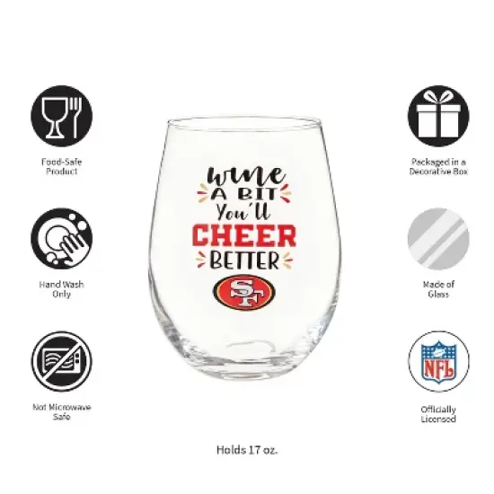 Evergreen San Francisco 49ers, 17oz Boxed Stemless Wine image {2}