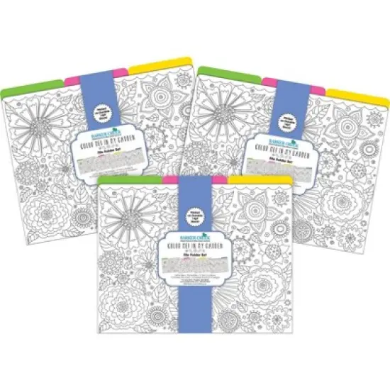 Barker Creek Color Me! In My Garden 14pt Letter-Size File Folders Multi-Design Set 36 per Set: Multi Subject Stationery, 50 Sheet Capacity image {2}