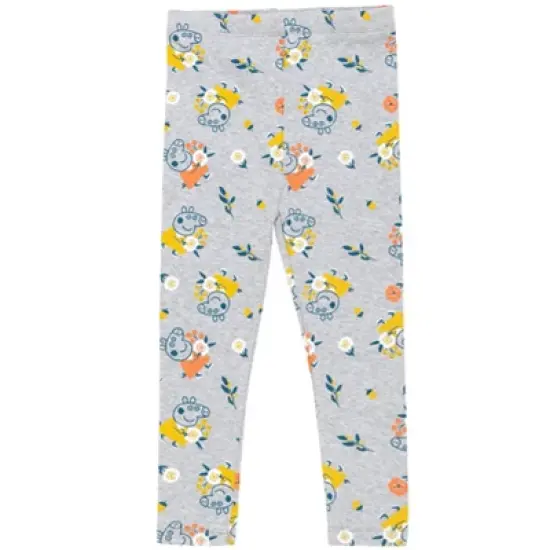 Peppa Pig Girls Pullover Crossover Fleece Sweatshirt and Leggings Outfit Set Toddler image {2}