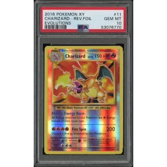 2016 Pokemon XY Evolutions Reverse Holo Charizard #11 PSA GEM MT 10 (Graded Card) image {3}