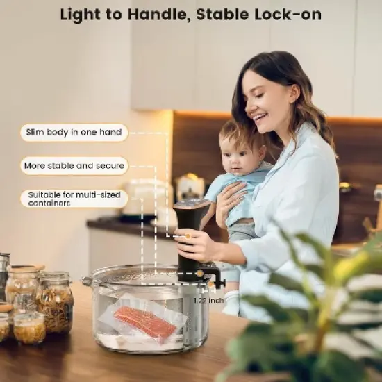 Blitzhome Smart Sous Vide Precision Cooker - 1100W Ultra-Quiet, Waterproof, 12L Capacity image {2}