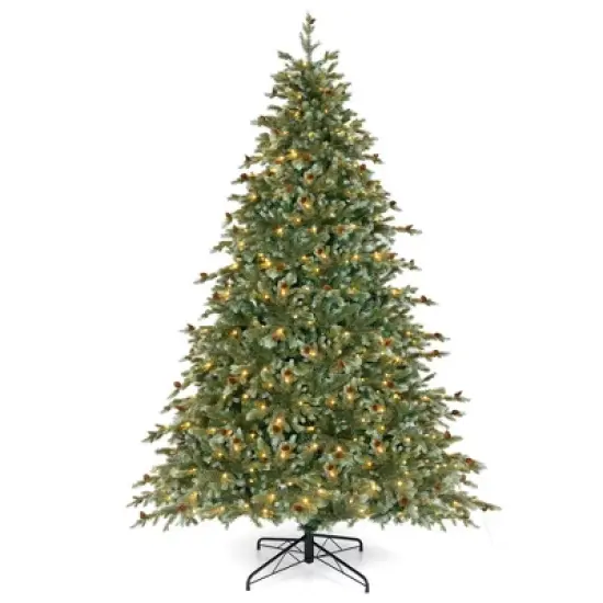 Costway 6/7/8 FT Artificial Christmas Tree with 590 Branch Tips 240/340/410 Warm White LED Lights image {12}