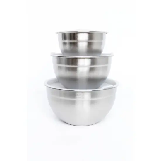 Cuisinart Set of 3 Stainless Steel Mixing Bowls with Lids image {5}