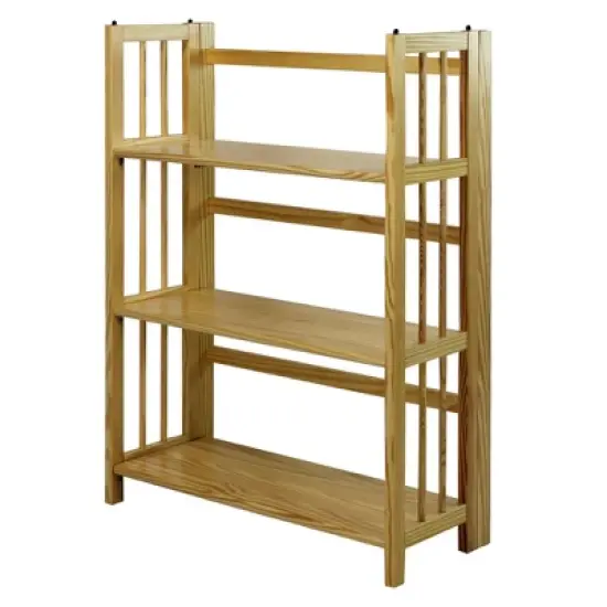38" Folding 3 Tier Bookshelf Stackable - Flora Home image {3}