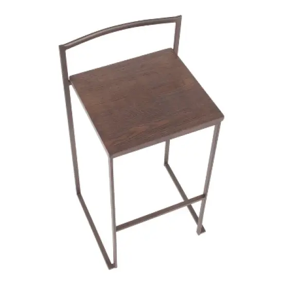 Set of 2 Fuji Industrial Stackable Barstools - LumiSource image {6}