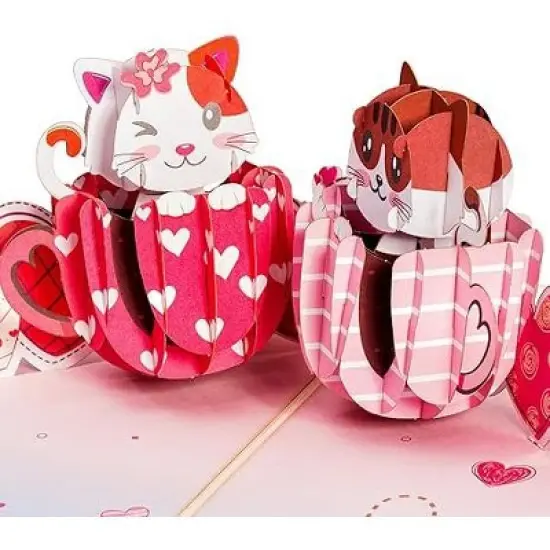 Paper Love 3D Love Cat Mug Pop Up Card image {6}