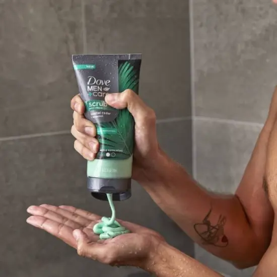 Dove Men+Care Body & Face Scrub with Plant-Based Moisturizers - Coastal Cedar & Bergamot - 9oz image {7}