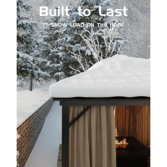 10x10 Ft Hardtop Gazebos with Heavy Duty Double Roof, Nettings and Curtains image {1}