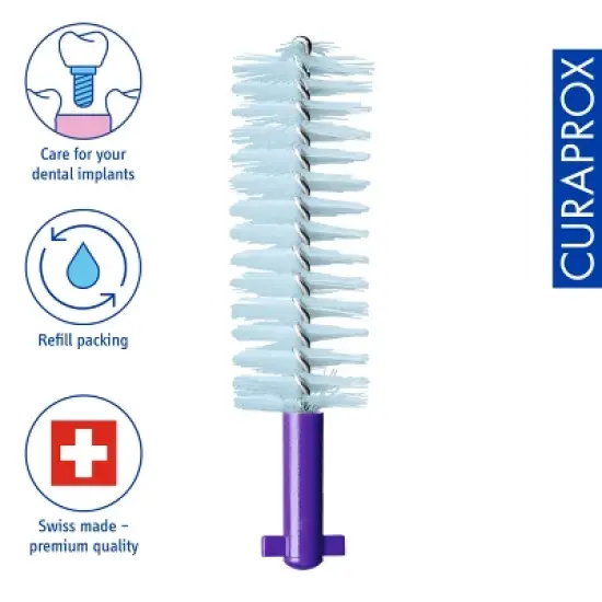 Curaprox CPS 408 Perio Refill Violet, 4-Pack Interdental Brushes for Larger Gaps and Sensitive Areas image {1}