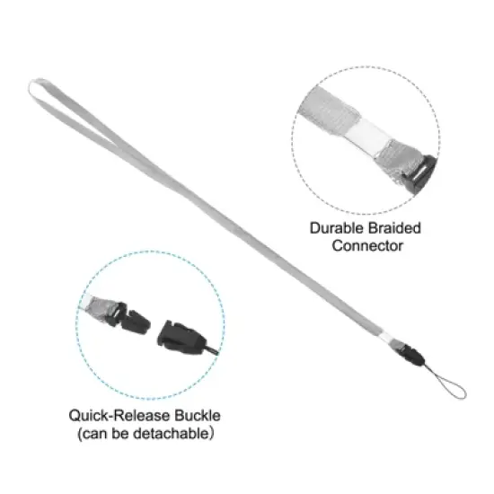 Unique Bargains Polyester Wear-resistant Name Tag Neck Lanyards with Hook 10 Pcs image {2}