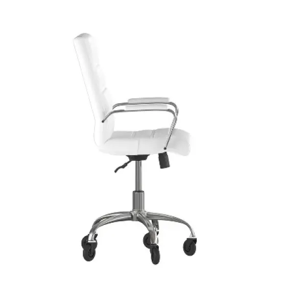 Flash Furniture Camilia Mid-Back Executive Swivel Office Chair with Arms, and Transparent Roller Wheels image {6}