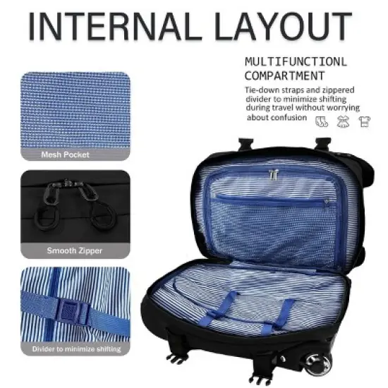 New York Xpress Soft Roller Luggage Set, Wheeled Travel Duffel Luggage, 20" 26" 30" 3PC image {12}