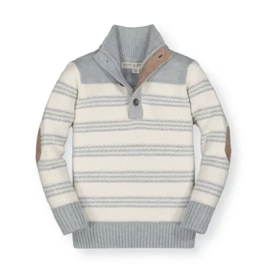 Hope & Henry Boys' Contrast Sweater with Elbow Patches, Infant image {7}