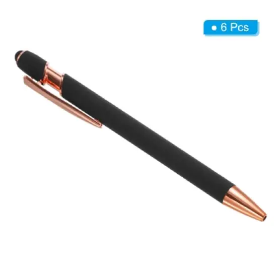Unique Bargains Metal Black Ink Medium Screen-touching Tip Ballpoint Pen Style 2 12 Pcs image {2}