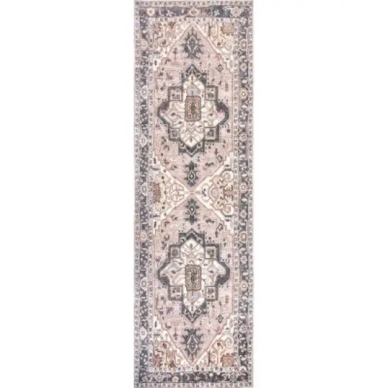 nuLOOM Sasha Machine Washable Medallion Area Rug image {13}