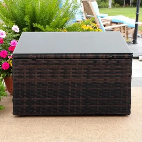 5-Piece Patio Furniture Set with PE Wicker Furniture set, Tempered Glass Table, Cushions with Zipper,Outdoor Furniture set image {9}