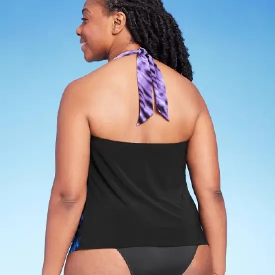 Women's UPF 50 High Neck Angled Tankini Top - Aqua Green&reg; image {3}