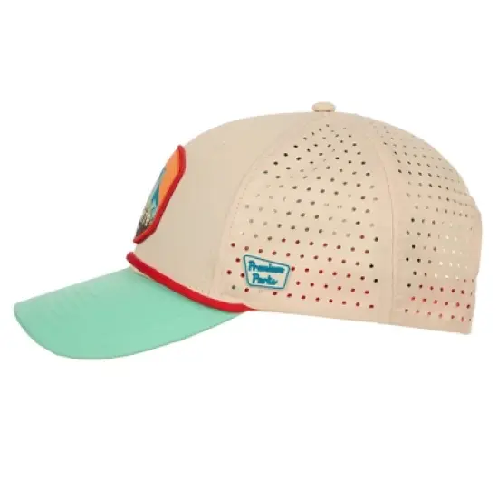 Yosemite National Park Cream and Teal 6-Panel Unstructured Hat image {3}