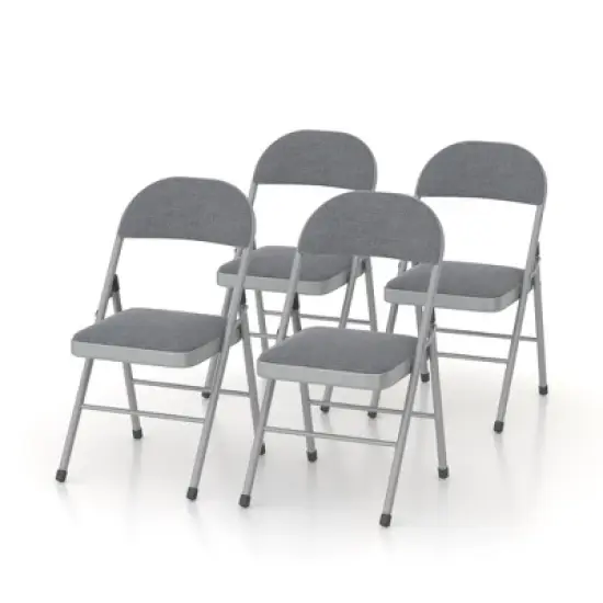 VECELO 4 Pack Folding Chairs Portable Office Kitchen Dining Chairs 6 Colors image {9}