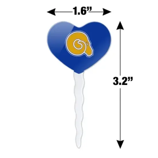 Albany State University Primary Logo Heart Love Cupcake Picks Toppers Decoration Set of 6 image {5}