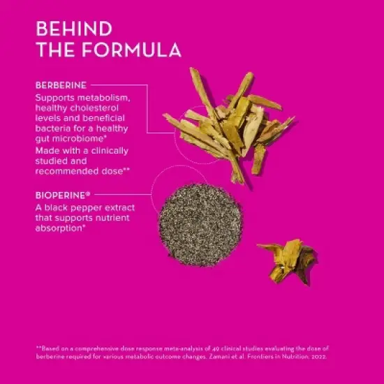 HUM Nutrition Best of Berberine Weight Management & Glucose Support Vegan Capsules - 1200mg - 60ct image {3}