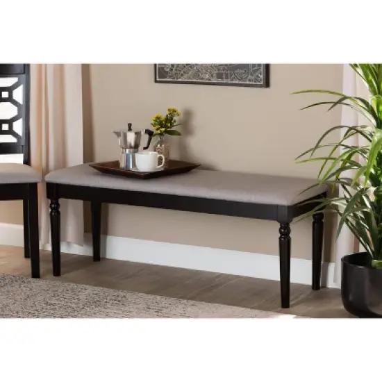 Giovanni Fabric Upholstered and Wood Dining Bench - Baxton Studio image {4}