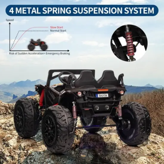 24V 2 Seater UTV Ride On Toys for Kids 3-8, Remote Control Car with 17" Large Tires image {1}