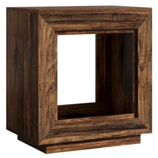 Resenkos Nightstand, Night Stand,Wood End Table, Square Side Table Nightstands with Storage,Rustic Brown image {1}