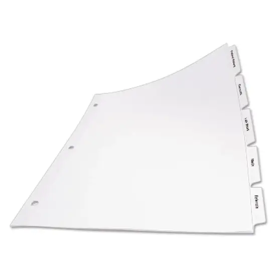 Avery Print & Apply Clear Label Dividers w/White Tabs 5-Tab Letter 5 Sets 11436 image {2}
