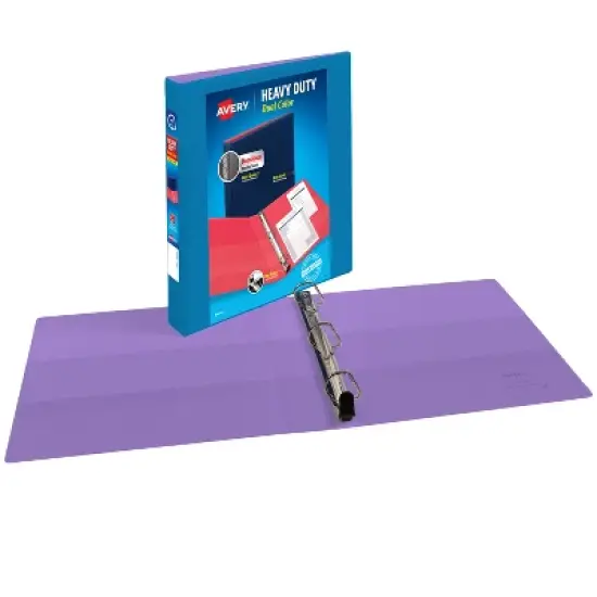 Avery Dual Color Heavy-Duty View Binder, Pool Blue/Lavender, 1" Slant Rings, Holds 250 Sheets (79899) image {1}
