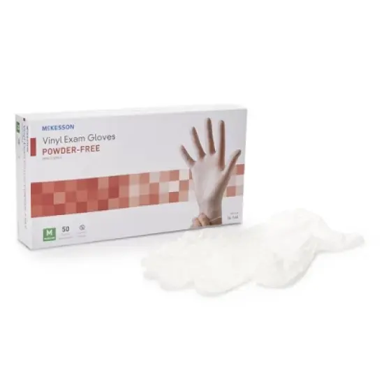 McKesson Confiderm Disposable Vinyl Exam Glove Standard Cuff Length SMALL image {5}