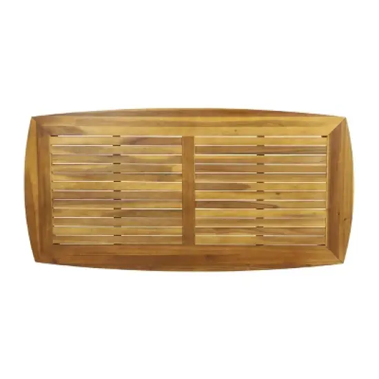 Christopher Knight Home Llando Outdoor Acacia Wood 7 Piece Dining Set with Cushion image {4}