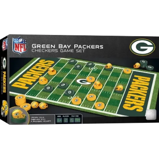 MasterPieces Officially licensed NFL Green Bay Packers Checkers Board Game for Families and Kids ages 6 and Up image {1}