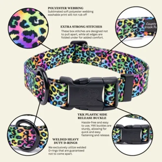 Country Brook Petz Deluxe Electric Leopard Dog Collar - Made in the U.S.A. (5/8 Inch, Small) image {2}