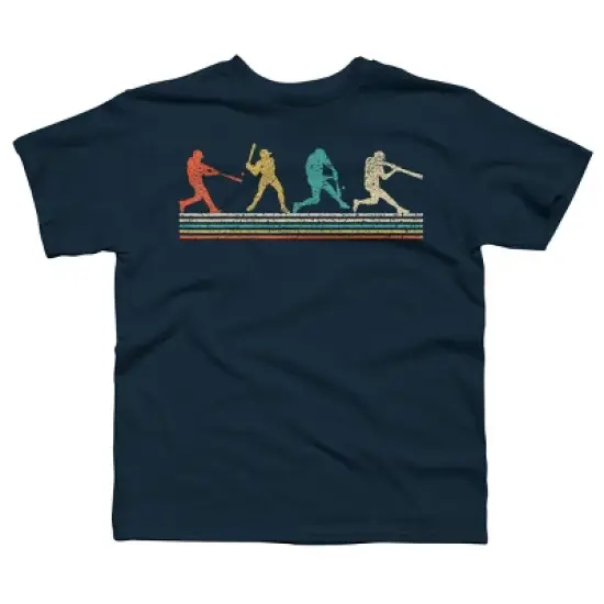 Boy's Design By Humans Vintage Distressed Baseball Swing By LuckyCharm99 T-Shirt image {7}