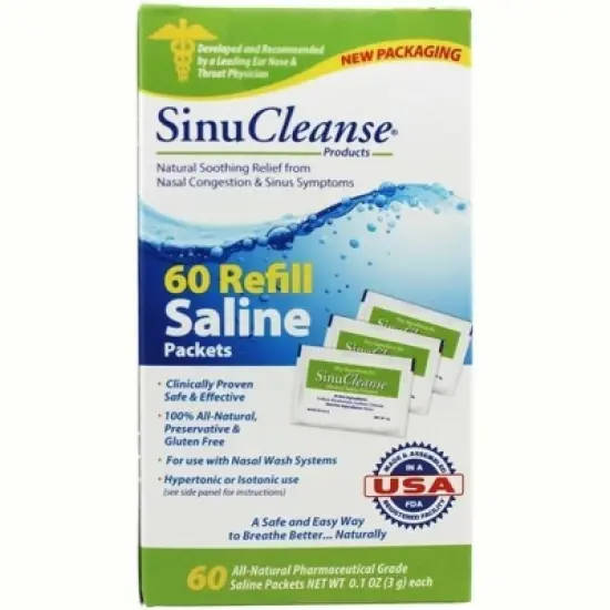 Sinucleanse Refill Saline Packets Solution 60ct image {1}