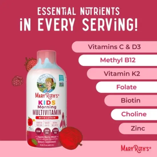 Kids Liquid Multivitamin with Lutein Apple Berry Blast 15.22 fl oz image {6}