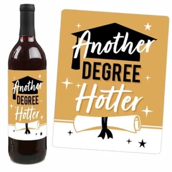 Big Dot of Happiness Mastered It - Master's Degree Graduation Party Decorations for Women and Men - Wine Bottle Label Stickers - Set of 4 image {4}