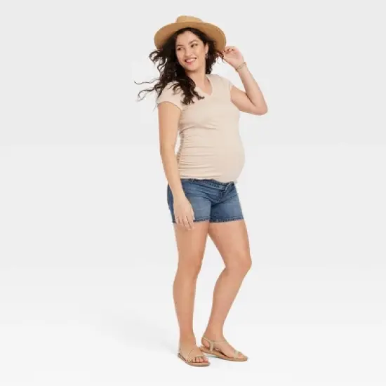 Short Sleeve V-Neck Maternity T-Shirt - Isabel Maternity by Ingrid & Isabel&trade; image {2}