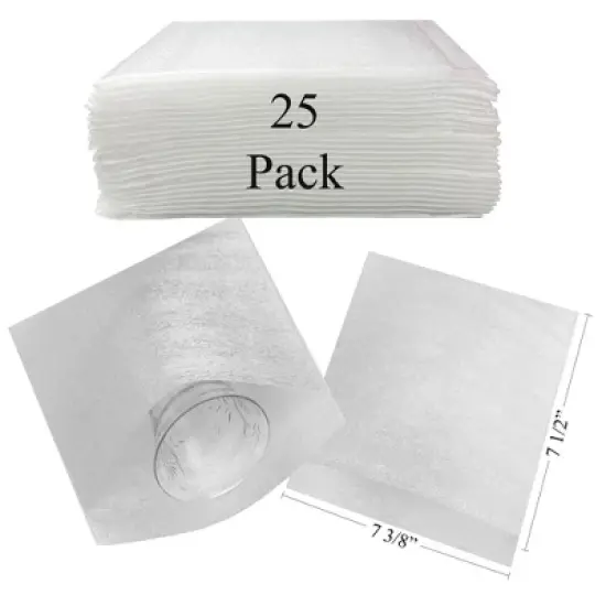 UBMOVE 7-3/8" x 7-1/2" White Foam Pouches for Cups (25 Pack) Protect Dishes image {1}