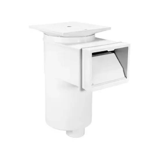 Hayward SP10851OM Outside Mount Auto Pool Skimmer with 1.5 Inch FIP, Self Adjusting Weir, Flow Control Plate, and Aux Knockout Port, Square, White image {1}