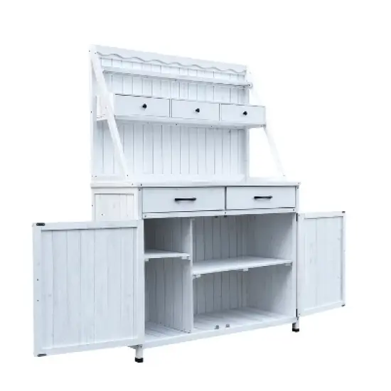 Cesicia 64.5 x 45.5 x 18.9 inch Outdoor Potting Bench Table, Tableside cabinet tool cabinet, Storage Cabinet For Garden, Patio, Greenhouse image {1}