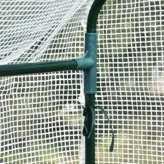 Outsunny 47.25" x 73.25" x 74.25" Walk-in Greenhouse, Outdoor Portable Plant Flower Growing Warm House with Roll-up Door and 4 Shelves, White image {5}