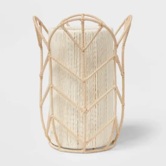 Rattan Tulip Cylinder Bedside Kids' Lamp - Pillowfort&trade; image {4}
