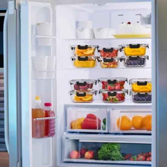 Sorbus 20 Piece Rectangular (630ml/ 21.3oz/ 2.6cups) Glass Meal Prep Containers with Airtight Lids - Preserves Freshness, Oven Safe, durable, BPA-free image {8}