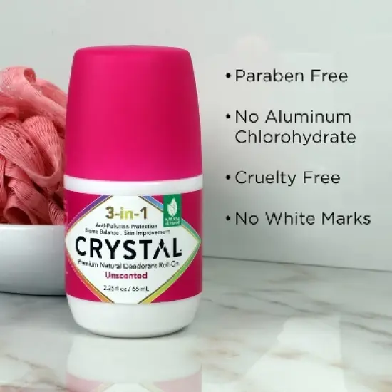Crystal 3-in-1 Natural Mineral Roll-On Deodorant - Unscented 2.25 fl oz image {4}