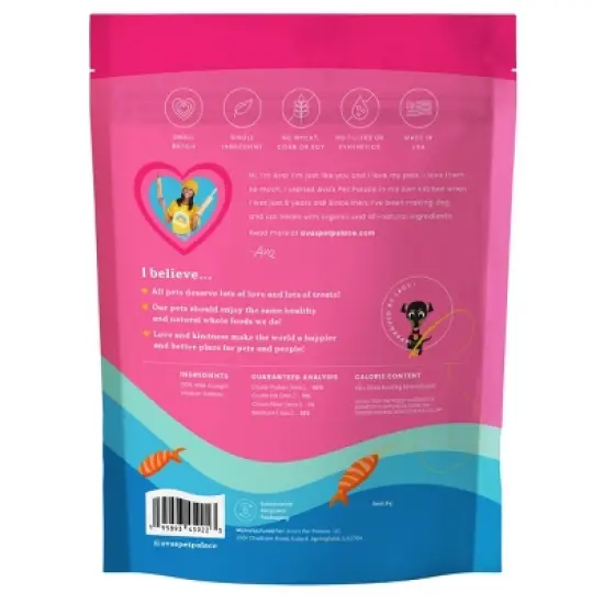 Ava's Pet Palace Snappin' Salmon Crunchy Jerky Dog Treat - 4oz image {2}