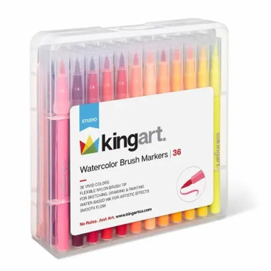 KINGART Watercolor Brush Markers 36 Colors image {6}