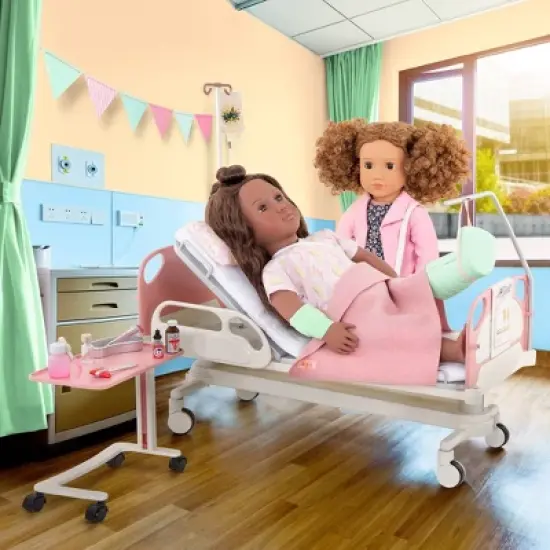 Our Generation Adjustable Hospital Bed & Doctor Set for 18" Dolls - Get Well Bed image {1}