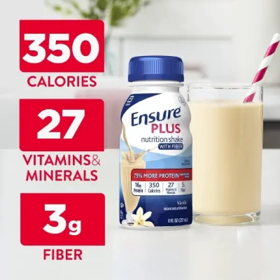 Ensure Plus Nutritional Shake Vanilla, 8 oz, Case of 24 image {3}
